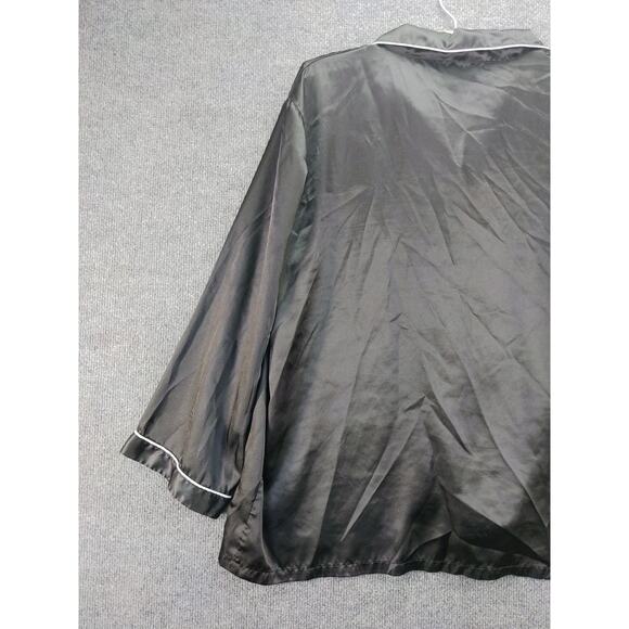 Alexander Del Rossa Palm Coast Florida Womans Satin Sleep Shirt Size 2X Black - Picture 3 of 11